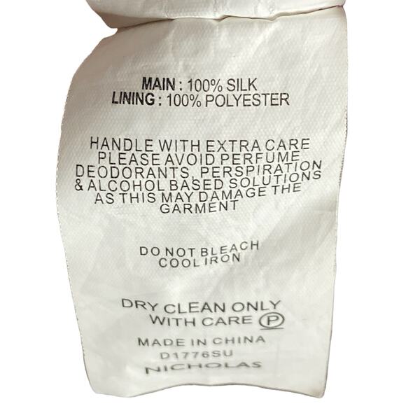 Nicholas Drape Front Sheath Silk Dress Ruched Asymmetrical Floral Lighweight US8 - Picture 11 of 12